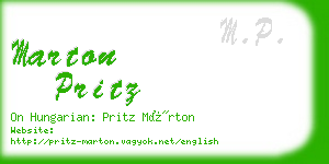 marton pritz business card